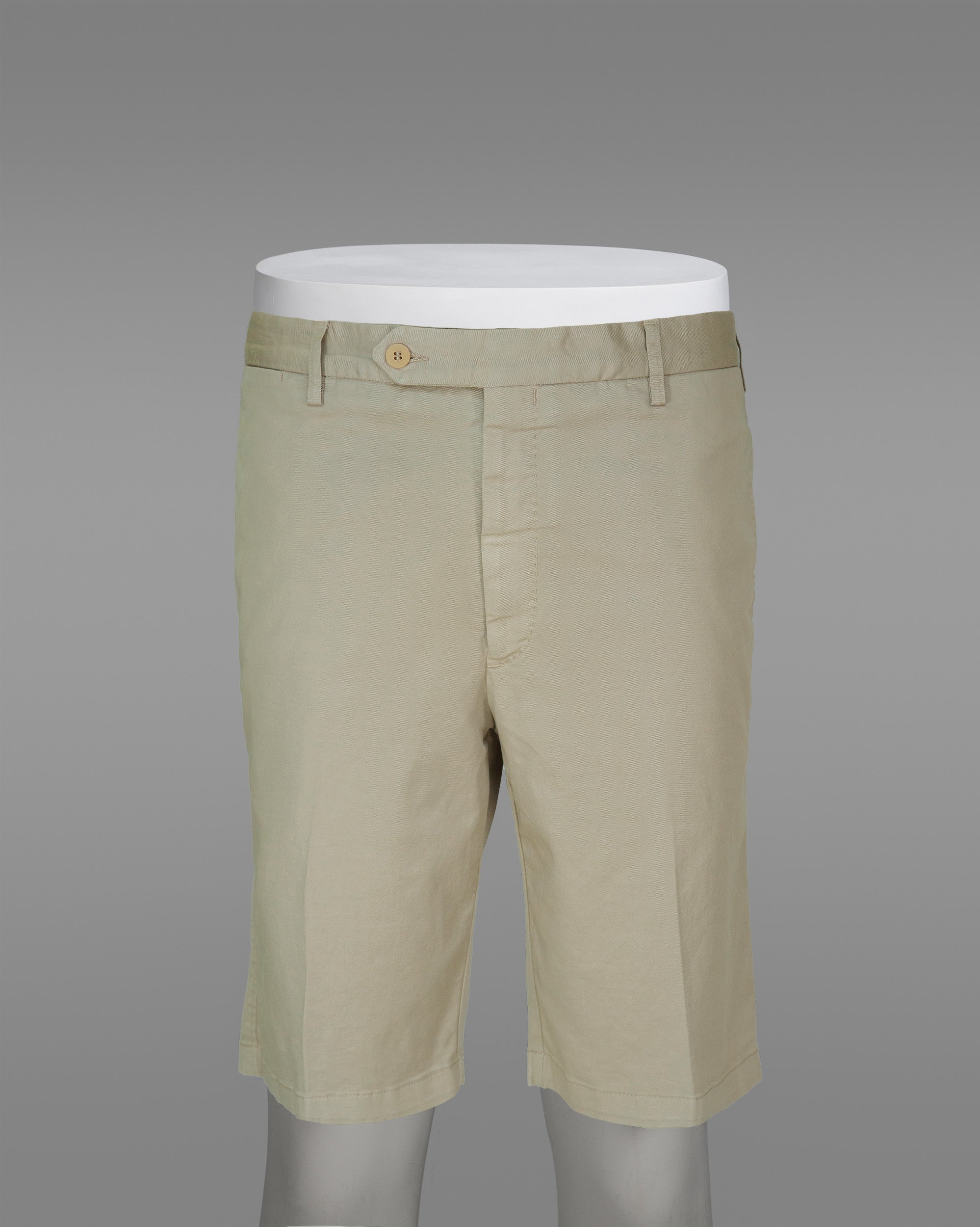 Light beige cotton elastan sport bermuda